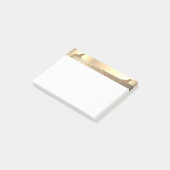 Eleganter Gold Glitzer Unicorn - Personalisiert Post-it Klebezettel (angewinkelt)