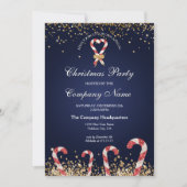 Eleganter Gold Glitzer Weihnachten Corporate Party Einladung (Vorderseite)