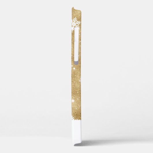 Eleganter Gold Glitzer Weihnachten Snowflake Muste Case-Mate iPhone Hülle (Rückseite / Links)