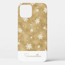 Eleganter Gold Glitzer Weihnachten Snowflake Muste Case-Mate iPhone Hülle
