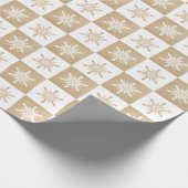 Eleganter Gold Glitzer Weihnachten Snowflake Muste Geschenkpapier (Ecke)