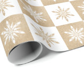 Eleganter Gold Glitzer Weihnachten Snowflake Muste Geschenkpapier (Rolleneckpunkt)