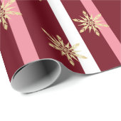 Eleganter Gold Glitzer Weihnachten Snowflake Muste Geschenkpapier (Rolleneckpunkt)
