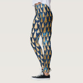 Eleganter Gold Glitzer Weihnachtsbaum Leggings (Links)