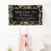 Eleganter Gold Glitzer Wirbel Hochzeitsbanner Banner (Insitu)