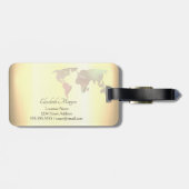 Eleganter Gold Glitzer World Map Travel Gepäckanhänger (Rückseite horizontal)