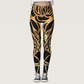 Eleganter Gold Glitzer Zebra Black Animal Print Leggings (Vorderseite)