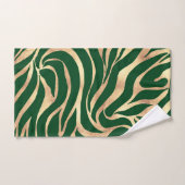 Eleganter Gold Glitzer Zebra Green Animal Print Badhandtuch Set (Handtuch)