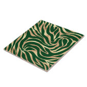 Eleganter Gold Glitzer Zebra Green Animal Print Fliese (Seite)