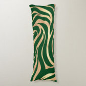 Eleganter Gold Glitzer Zebra Green Animal Print Seitenschläferkissen (Vorderseite Vertikal)