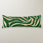 Eleganter Gold Glitzer Zebra Green Animal Print Seitenschläferkissen (Vorderseite)