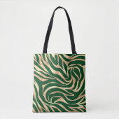 Eleganter Gold Glitzer Zebra Green Animal Print Tasche (Vorderseite)