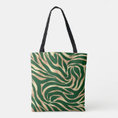Eleganter Gold Glitzer Zebra Green Animal Print Tasche (Rückseite)
