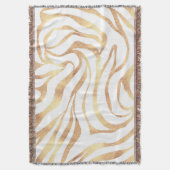 Eleganter Gold Glitzer Zebra White Animal Print Decke (Vorderseite Vertikal)