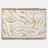 Eleganter Gold Glitzer Zebra White Animal Print Decke (Vorderseite)