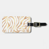 Eleganter Gold Glitzer Zebra White Animal Print Gepäckanhänger (Vorderseite horizontal)