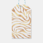 Eleganter Gold Glitzer Zebra White Animal Print Geschenkanhänger (Rückseite)