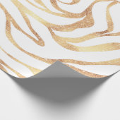 Eleganter Gold Glitzer Zebra White Animal Print Geschenkpapier (Ecke)