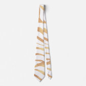 Eleganter Gold Glitzer Zebra White Animal Print Krawatte (Vorderseite)