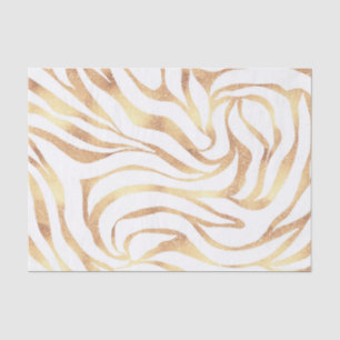 Eleganter Gold Glitzer Zebra White Animal Print Seidenpapier