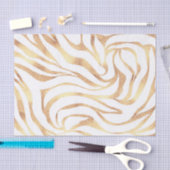 Eleganter Gold Glitzer Zebra White Animal Print Seidenpapier (Handwerk)