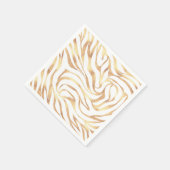 Eleganter Gold Glitzer Zebra White Animal Print Serviette (Ecke)