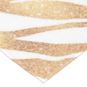 Eleganter Gold Glitzer Zebra White Animal Print Tischdecke (Schrägansicht)