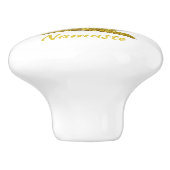 Eleganter Gold Glitzer Zen Yoga Meditation Namaste Keramikknauf (Seitenansicht)