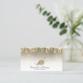 Eleganter Gold Glitzer Zimmermädchen ReinigungsHou Visitenkarte (Stehend Vorderseite)