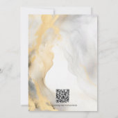 Eleganter Gold Gray Gold Floral Wash QR Code Einladung (Rückseite)