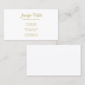 Eleganter Gold Hand Script Schriftart Minimalistis Visitenkarte (Vorne/Hinten)