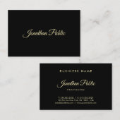 Eleganter Gold Hand Script Schriftart Text Berufli Visitenkarte (Vorne/Hinten)