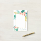 Eleganter Gold Hawaiian Hibiskus Post-It-Notes Post-it Klebezettel (Auf Schreibtisch)