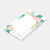 Eleganter Gold Hawaiian Hibiskus Post-It-Notes Post-it Klebezettel (angewinkelt)