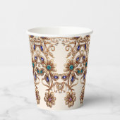 Eleganter Gold Jewel Blume Paper Cup Pappbecher (Links)