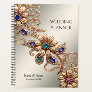 Eleganter Gold Jewel Blume Planer