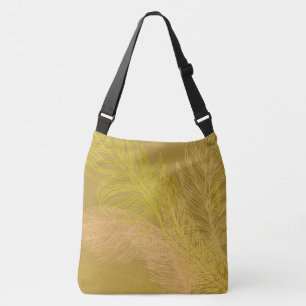 Eleganter Gold Leaf Olivenöl Hintergrund Tragetaschen Mit Langen Trägern