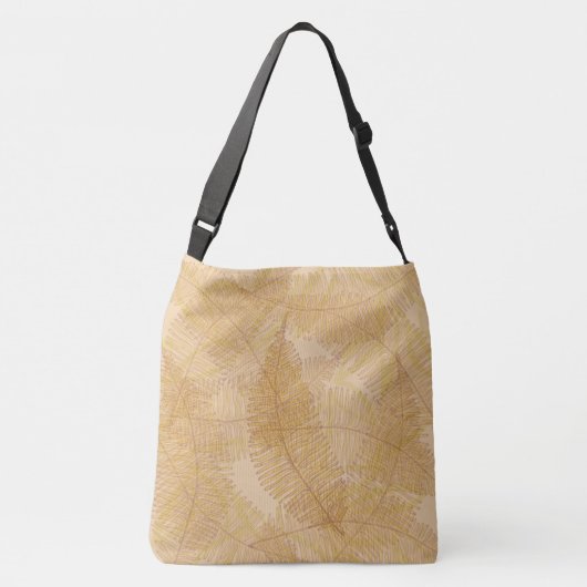 Eleganter Gold Leaf Peach Hintergrund Tragetaschen Mit Langen Trägern (Rückseite)