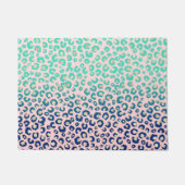 Eleganter Gold Leopard Print Blue Mint Gradient Pi Fußmatte (Vorderseite)