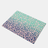 Eleganter Gold Leopard Print Blue Mint Gradient Pi Fußmatte (Schrägansicht)