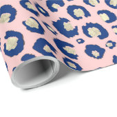 Eleganter Gold Leopard Print Blue Mint Gradient Pi Geschenkpapier (Rolleneckpunkt)