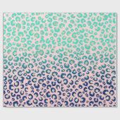 Eleganter Gold Leopard Print Blue Mint Gradient Pi Geschenkpapier (Flach)
