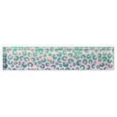 Eleganter Gold Leopard Print Blue Mint Gradient Pi Namensplakette (Vorderseite)