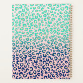 Eleganter Gold Leopard Print Blue Mint Gradient Pi Planer (Rückseite)