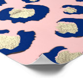 Eleganter Gold Leopard Print Blue Mint Gradient Pi Poster (Ecke)