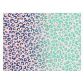 Eleganter Gold Leopard Print Blue Mint Gradient Pi Tischdecke (Vorderseite (Horizontal))