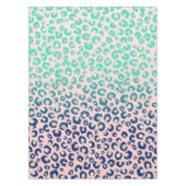 Eleganter Gold Leopard Print Blue Mint Gradient Pi Tischdecke (Vorderseite)