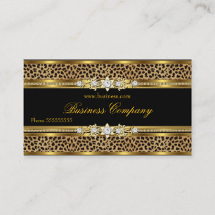 Eleganter Gold Leopard Schwarz VERZIERTER Best Visitenkarte