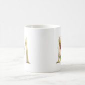 Eleganter Gold Letter M Blush Burgundy Rose Monogr Kaffeetasse (Mittel)