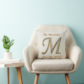 Eleganter Gold Letter M Monogram Wedding Keepake Kissen (Stuhl )